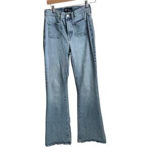 Gap Denim Jeans Size 0/25R Womens 70s Flare Blue Denim Jeans Mid Rise